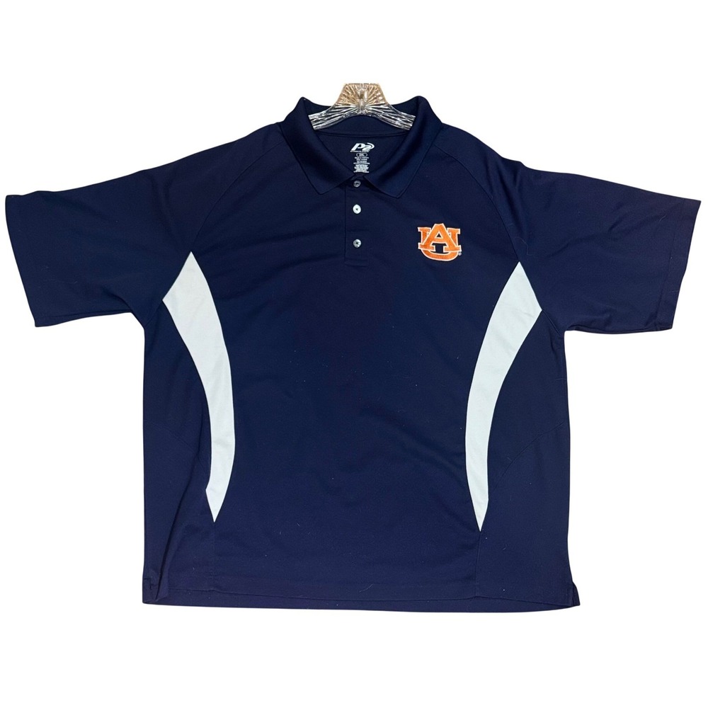 Pro Player Auburn Tigers Polo Shirt Embroidered Logo Navy Blue Mens 2XL